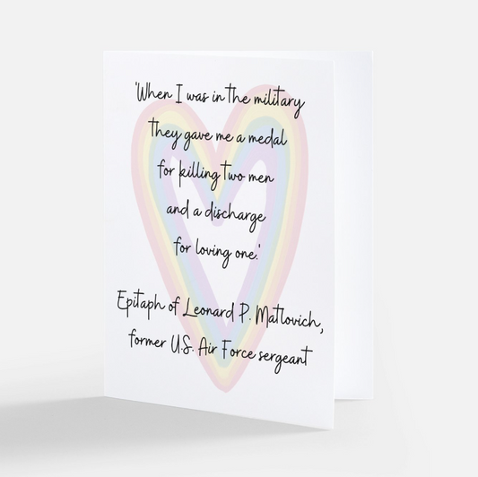Pride Card Epitaph of Leonard P. Matlovich