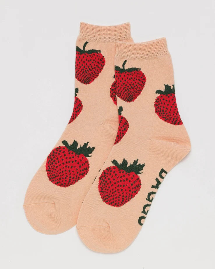 Baggu Strawberry Crew Sock