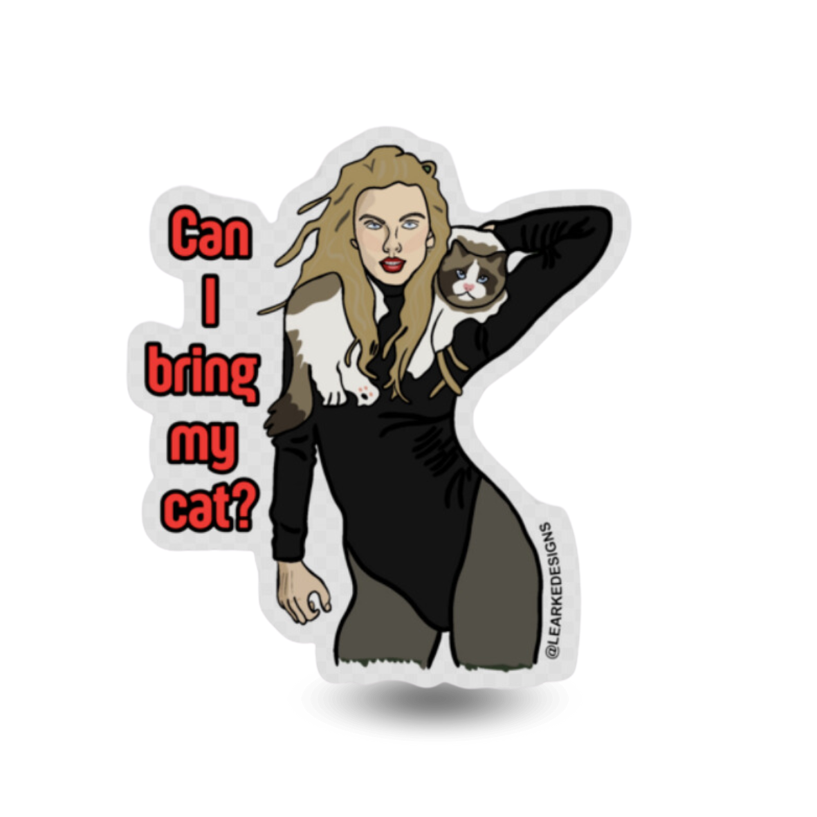 Taylor Swift with Cat Die Cut Sticker
