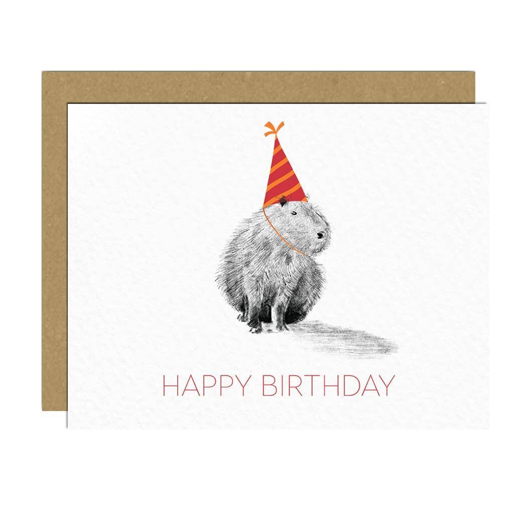 Capybara Happy Birthday Card
