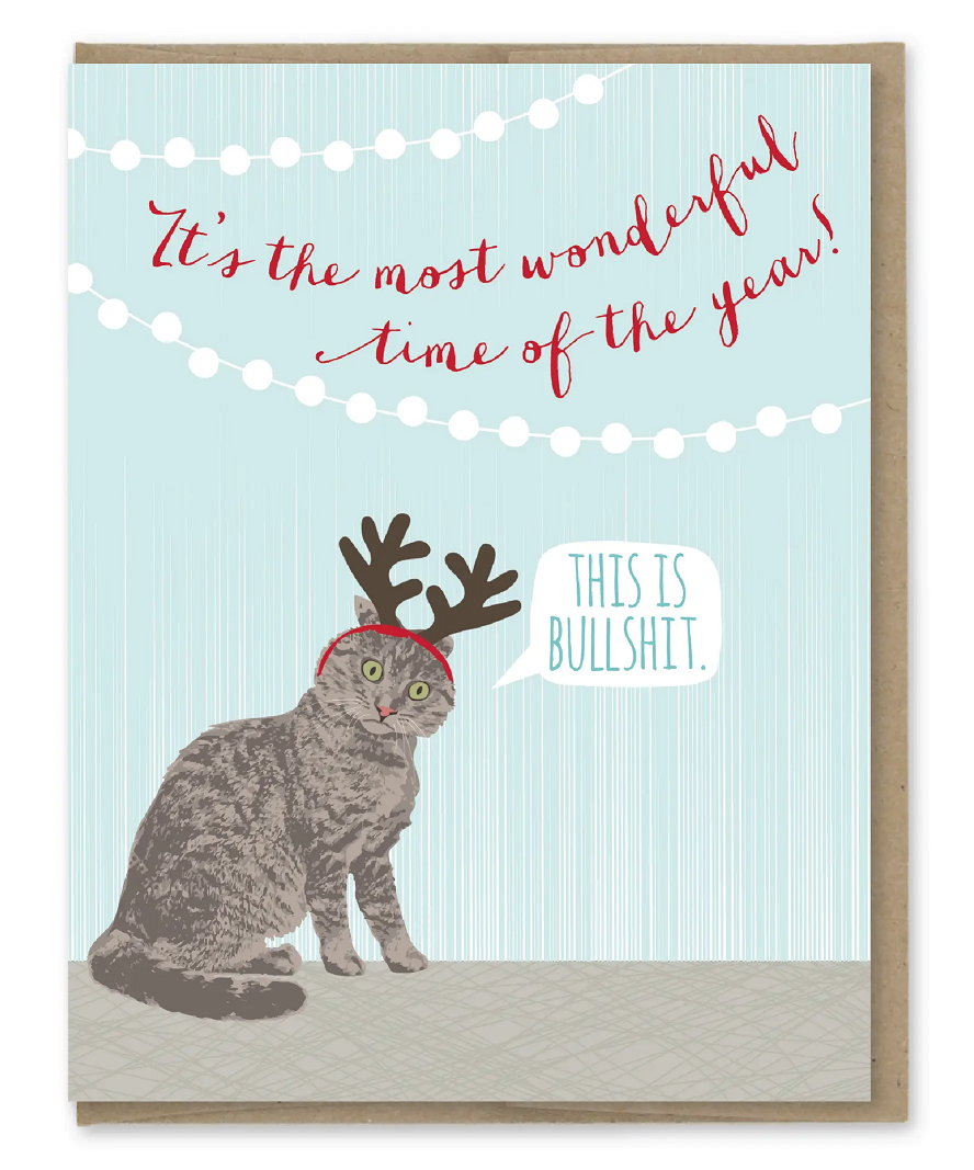 Cat Antlers Holiday Card