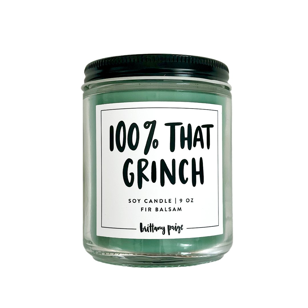 Brittany Paige 100% that grinch fir balsam soy candle