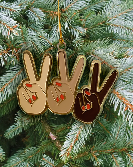 Peace Hand Group Ornament