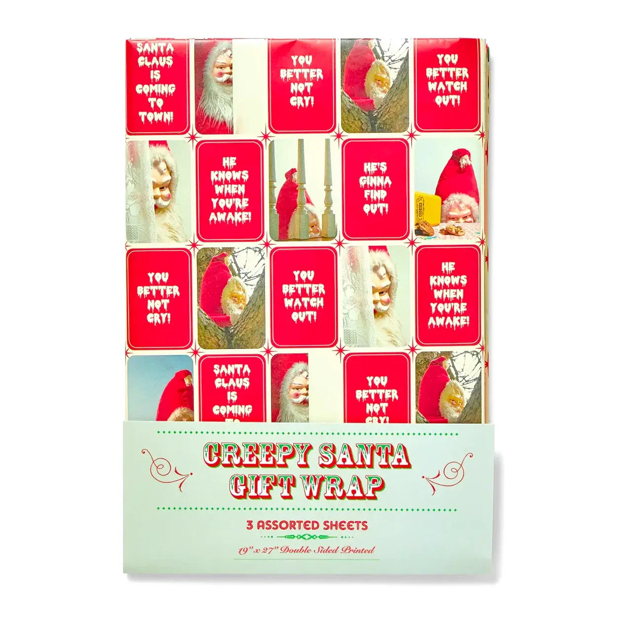 Creepy Santa Is Coming To Town Gift Wrapping Paper