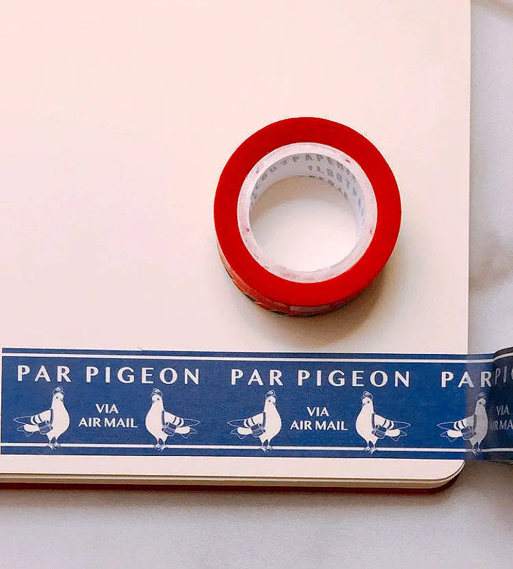 Par double Pigeon Blue Airmail Washi Tape
